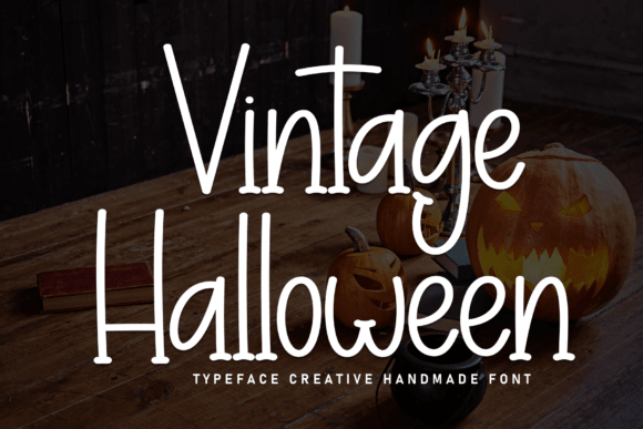 Vintage Halloween old-fashioned halloween font preview for nostalgic seasonal designs