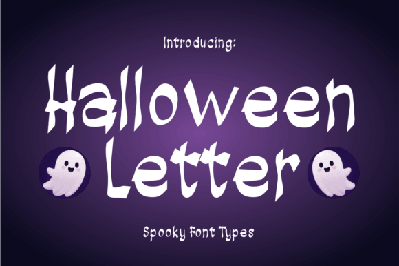 Halloween Letter font preview with sketchy halloween alphabet art