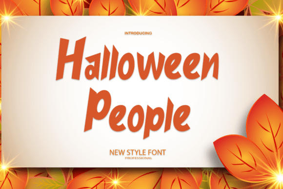 Halloween People font preview with character-inspired spooky letters
