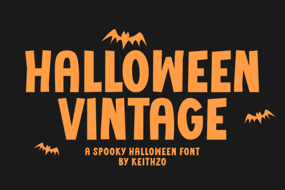Halloween Vintage font preview with retro horror inspired lettering