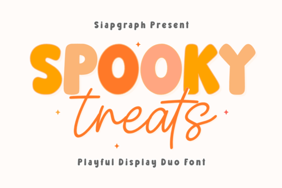 Spooky Treats cute halloween font preview for candy and party crafts