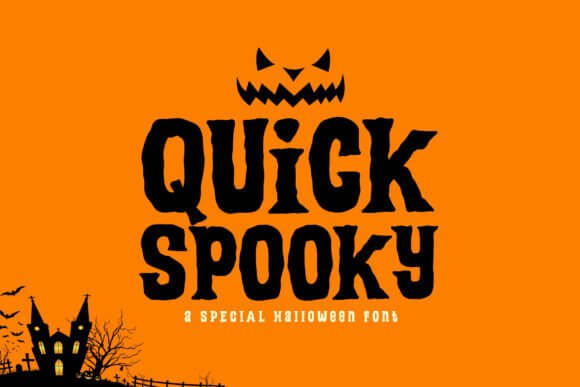 Quick Spooky font preview with fast handwritten Halloween text for crafts and labels