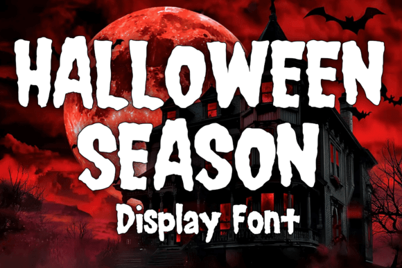 Halloween Season font preview for October branding and cozy spooky graphics