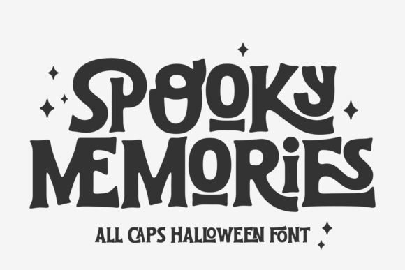 Spooky Memories font preview with nostalgic horror style typography