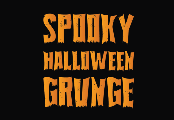Spooky Halloween Grunge font preview with rough distressed horror texture