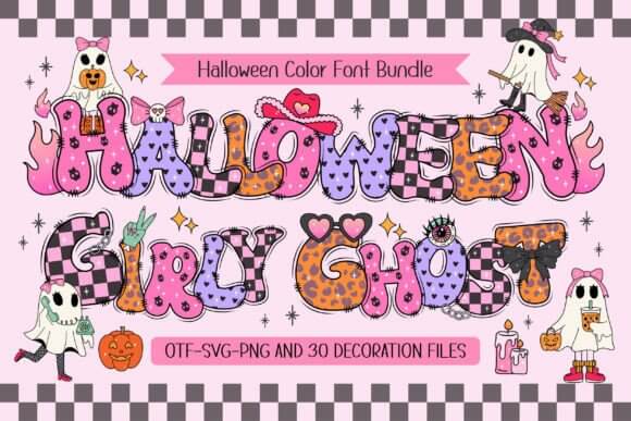 Halloween Girly Ghost font preview with cute ghost-inspired lettering