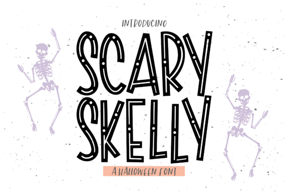 Scary Skelly Halloween font preview with bone inspired spooky letters