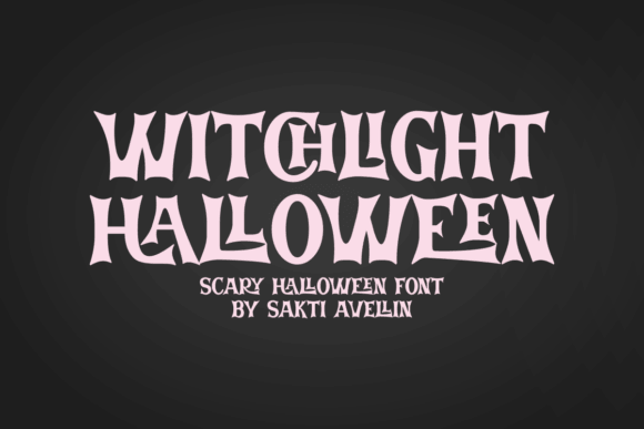 Witchlight Halloween font preview with mystical spooky lettering for witchy branding