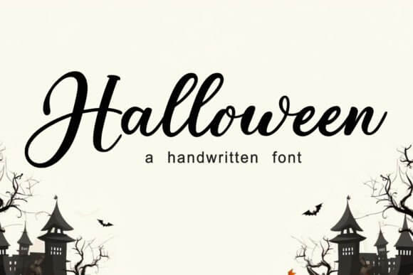 Halloween Font preview showing spooky display letters for October posters