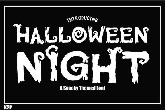 Halloween Night spooky display font preview for dark poster design