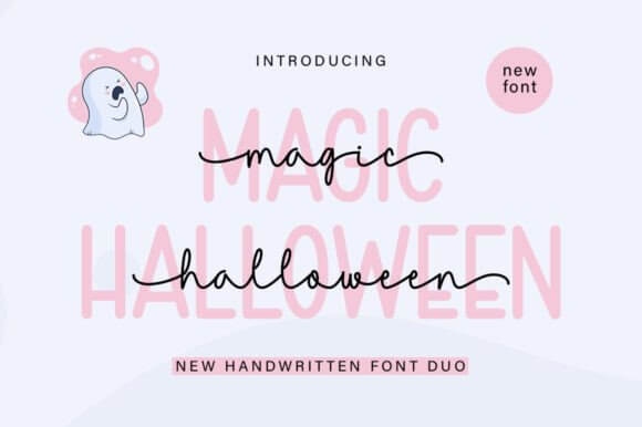 Magic Halloween Duo font pair preview with spooky script and display lettering