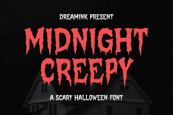 Midnight Creepy Halloween font preview with dark horror style lettering