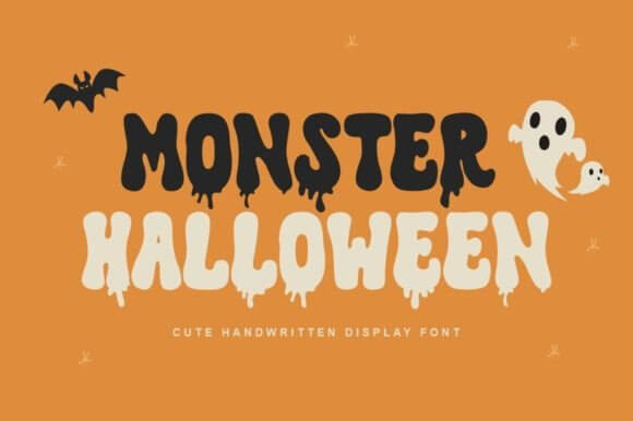 Monster Halloween font with bold letters for party graphics and event posters