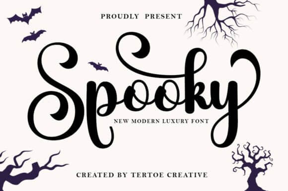 Spooky handwritten font preview for playful Halloween crafts and signs
