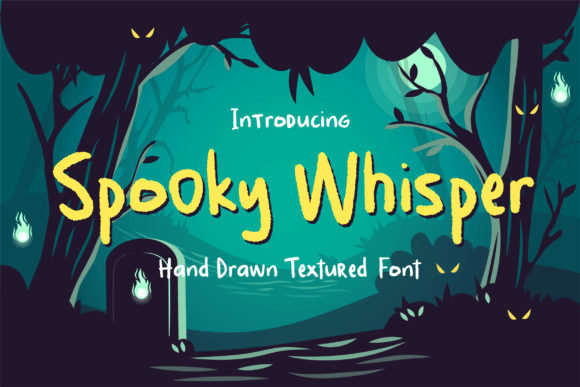 Spooky Whisper halloween font preview with eerie elegant type