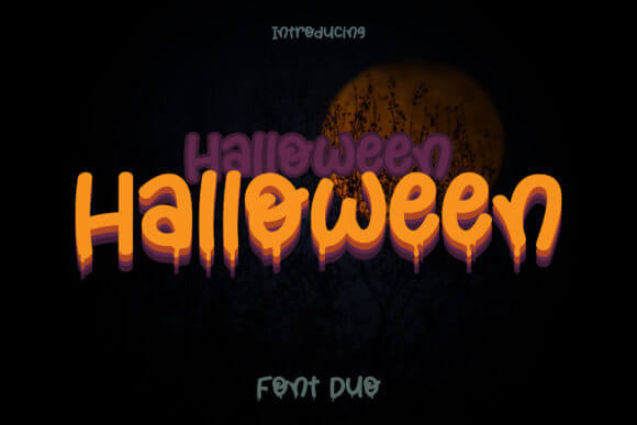Halloween 192 font preview with retro spooky lettering for seasonal graphics