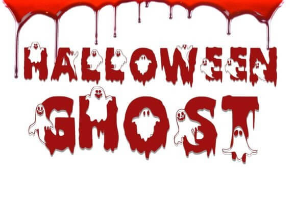 Halloween Ghost font preview with playful spooky ghost lettering