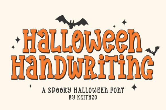 Halloween Handwriting font preview with casual handwritten spooky text