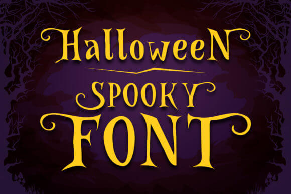Halloween Spooky font preview with eerie handwritten style for haunted halloween graphics