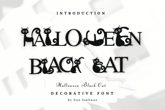 Halloween Black Cat font for witchy crafts, pet graphics, and mystical packaging