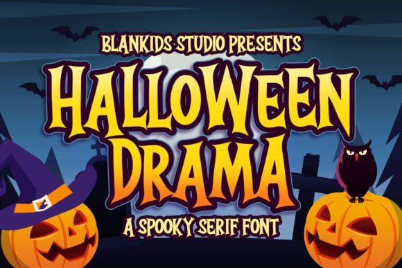 Halloween Drama bold horror style halloween font preview for posters and event titles