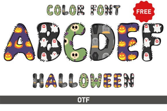Halloween font preview with bold decorative October lettering