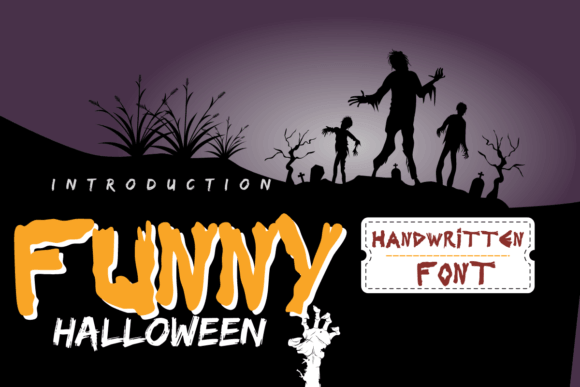 Funny Halloween font preview with whimsical spooky party lettering