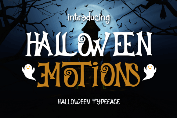 Halloween Emotions font preview with quirky expressive spooky letters