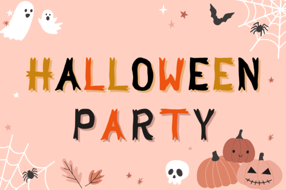 Halloween Party bold festive halloween font preview for invitations and flyers