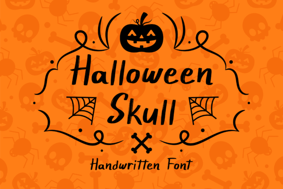 Halloween Skull font preview with creepy skull-inspired lettering for horror art