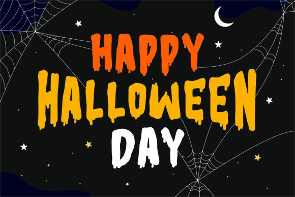 Happy Halloween Day playful festive Halloween font preview for party decor