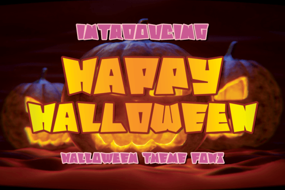 Happy Halloween font preview with cute seasonal script style