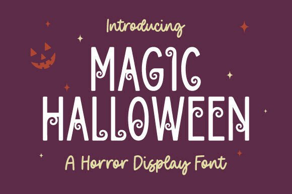 Magic Halloween font preview with mystical witchy Halloween typography