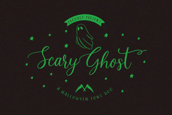 Scary Ghost font preview with soft creepy curves for party decals