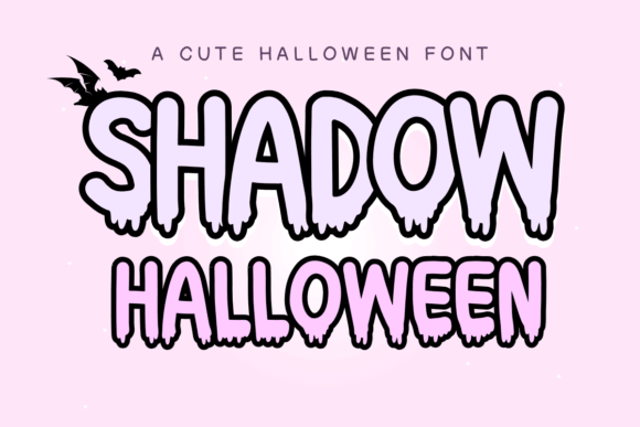 Shadow Halloween font preview with gothic shadow lettering for moody Halloween typography