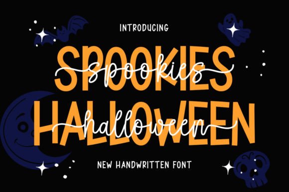 Spookies Halloween font preview with playful spooky display lettering