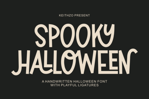 Spooky Halloween font preview with playful seasonal handwritten lettering