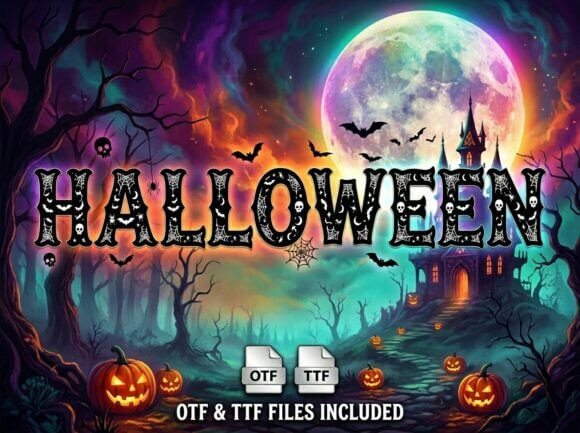 Halloween font preview for bold haunted headlines and seasonal display text