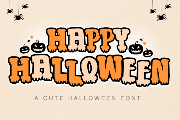 Halloween Font preview with classic spooky display alphabet