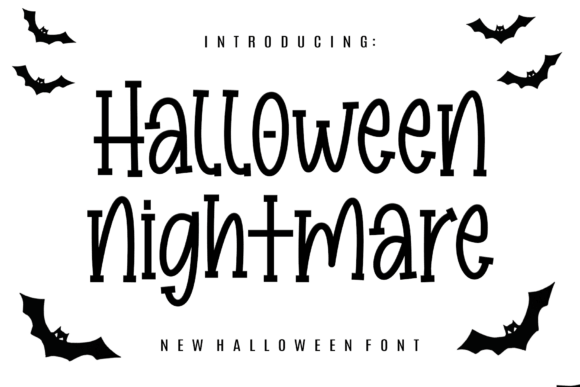 Halloween Nightmare font preview with sharp horror display type for posters