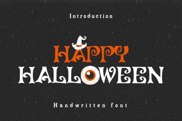 Happy Halloween cheerful seasonal font preview with fun spooky lettering