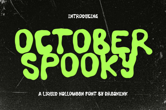 October Spooky font preview with casual spooky handwritten lettering