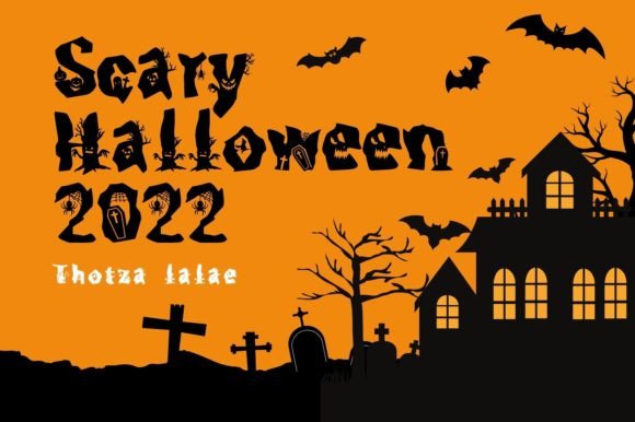 Scary Halloween 2022 font for horror posters, countdown graphics, and dark promos