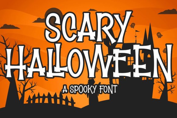 Scary Halloween font preview with bold creepy letters for horror branding