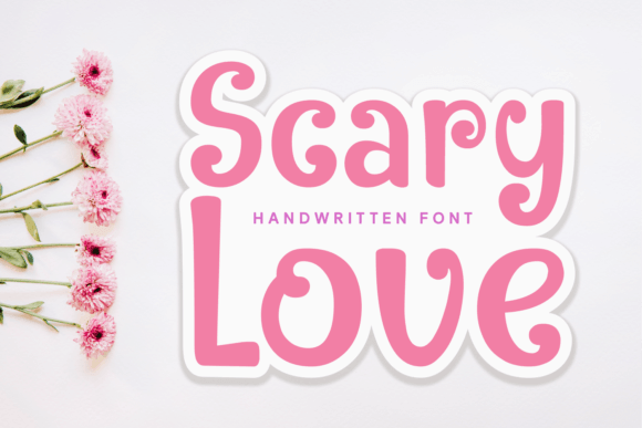 Scary Love dark cute Halloween font preview with romantic spooky lettering