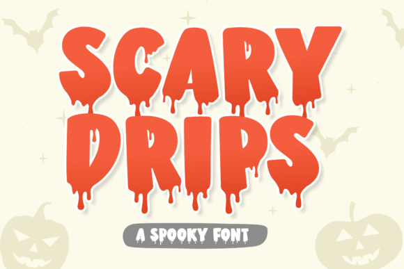 Scary Drips Halloween font with bloody dripping letters
