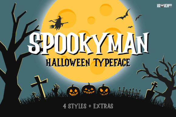 Spookyman Halloween typeface with scary decorative lettering