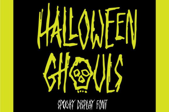 Halloween Ghouls font with monster-style spooky lettering