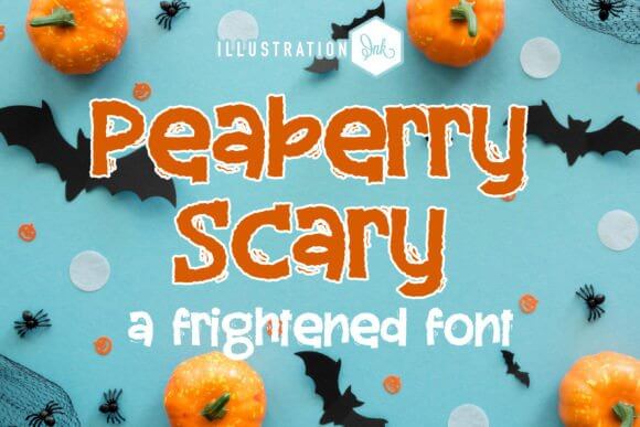 Peaberry Scary quirky Halloween font for October crafts and signs