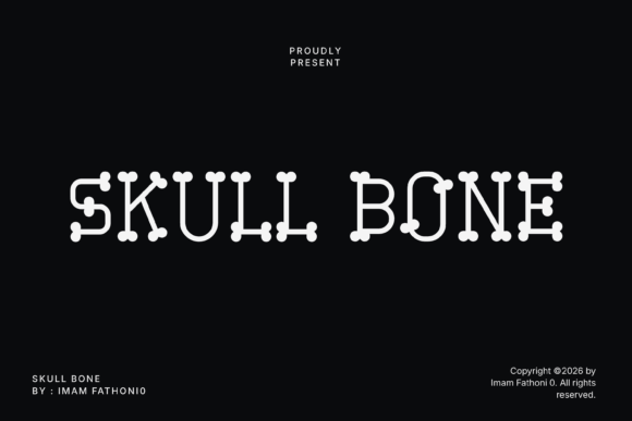 Skull Bone sharp horror font for skull themed Halloween graphics